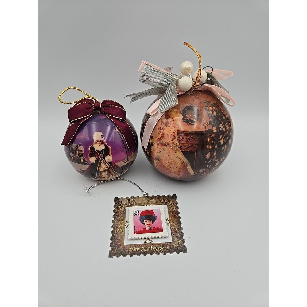 Vintage Mattel Barbie Christmas Holiday‎ Ornaments Lot of 3